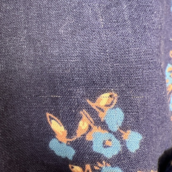 Free People Petit Fours Boho Linen Blend Tiered Mini Dress Size Small Indigo - Picture 13 of 15